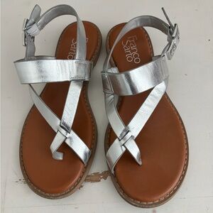 Franco Sarto Metallic Silver Sandals